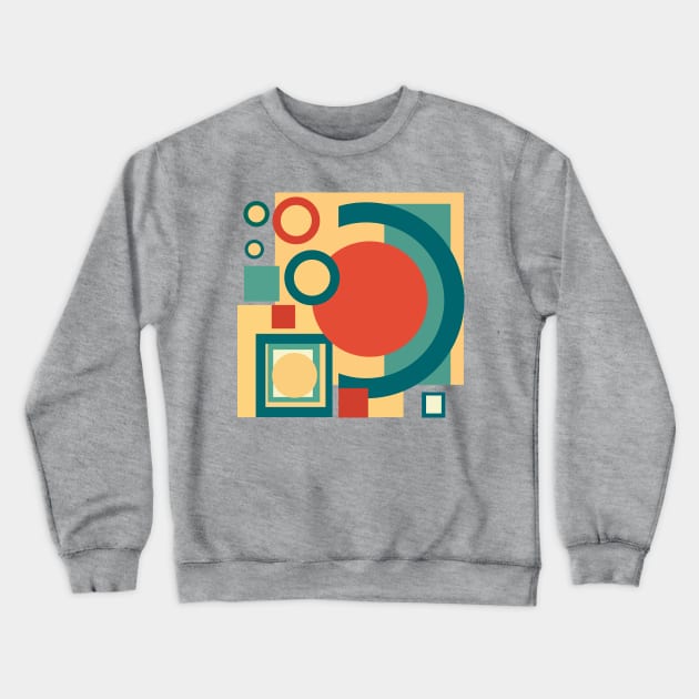 Retro vintage geometric risograph, risoprint or linocut v01 Crewneck Sweatshirt by SPJE Illustration Photography